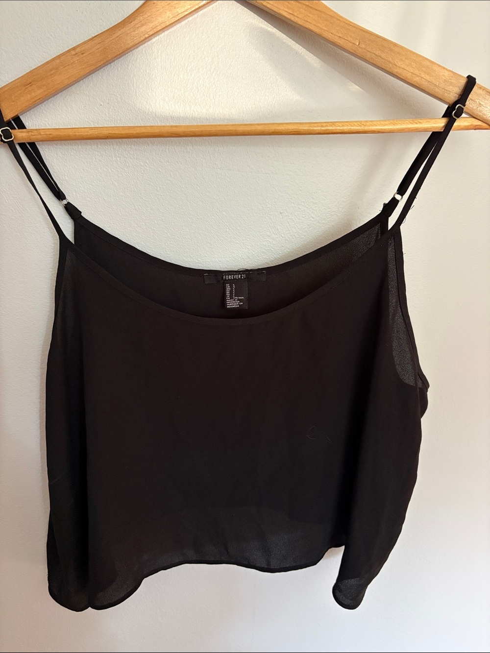 Forever 21 Black Sheer Double-Strap Camisole